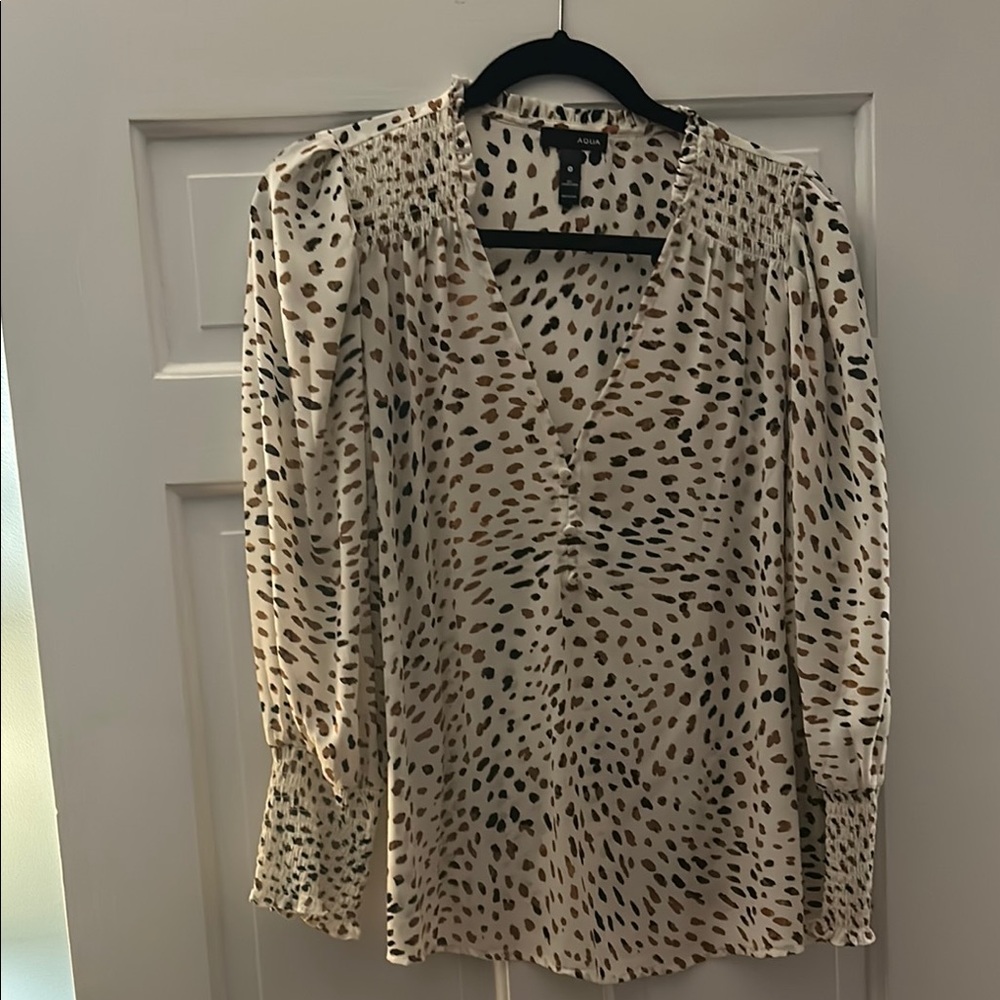 Aqua Animal Print Blouse